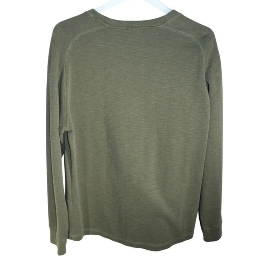 Banana Republic Mens Olive Green Slub Knit Long Sleeve Crewneck‎ Pullover Large